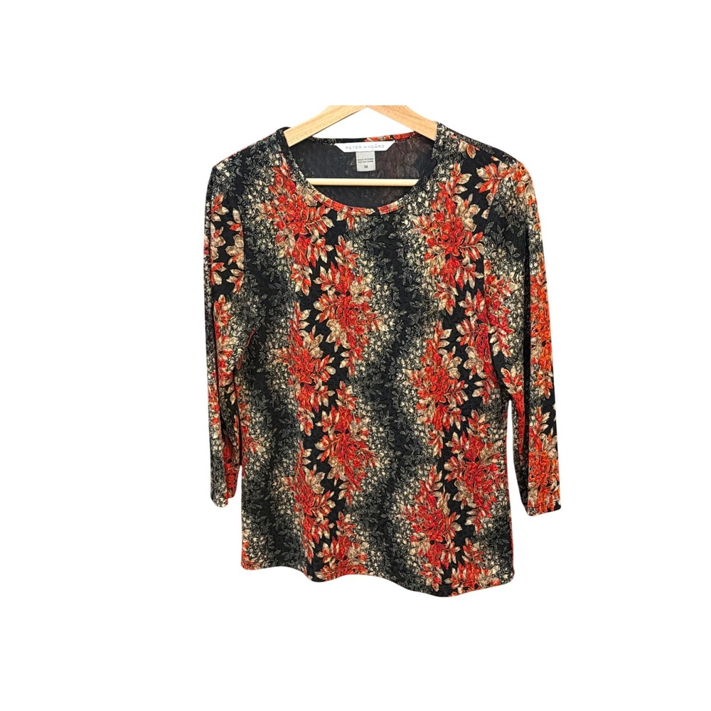Vintage Peter Nygard Floral Top Autumnal Botanical Sophisticated Whimsigoth